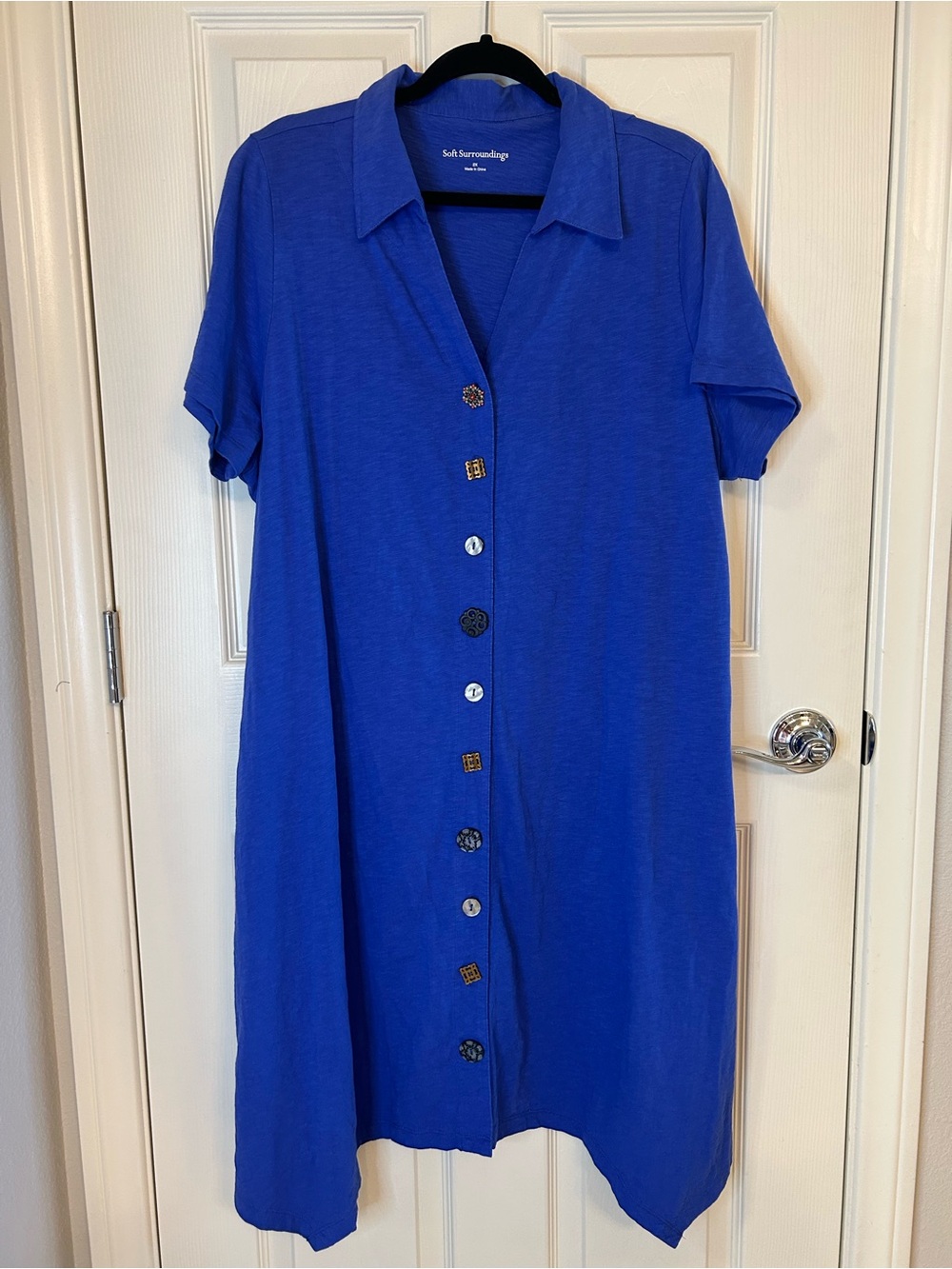 Soft Surroundings Cobalt Blue Button-Front (Bin A2-028)